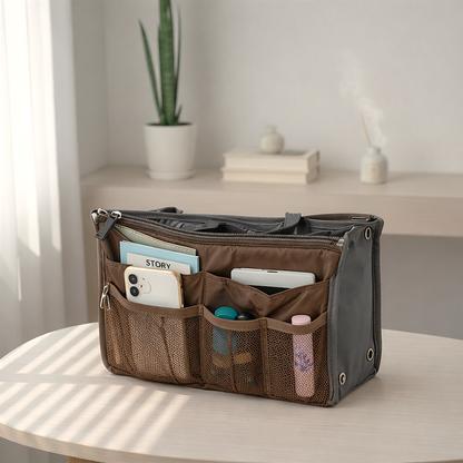 Handige organizer tas bruin