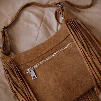 Stijlvolle schoudertas met franjes