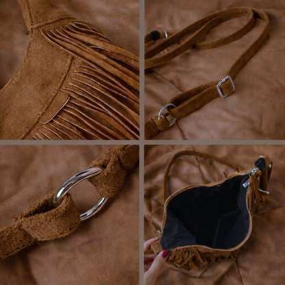 Stijlvolle schoudertas met franjes