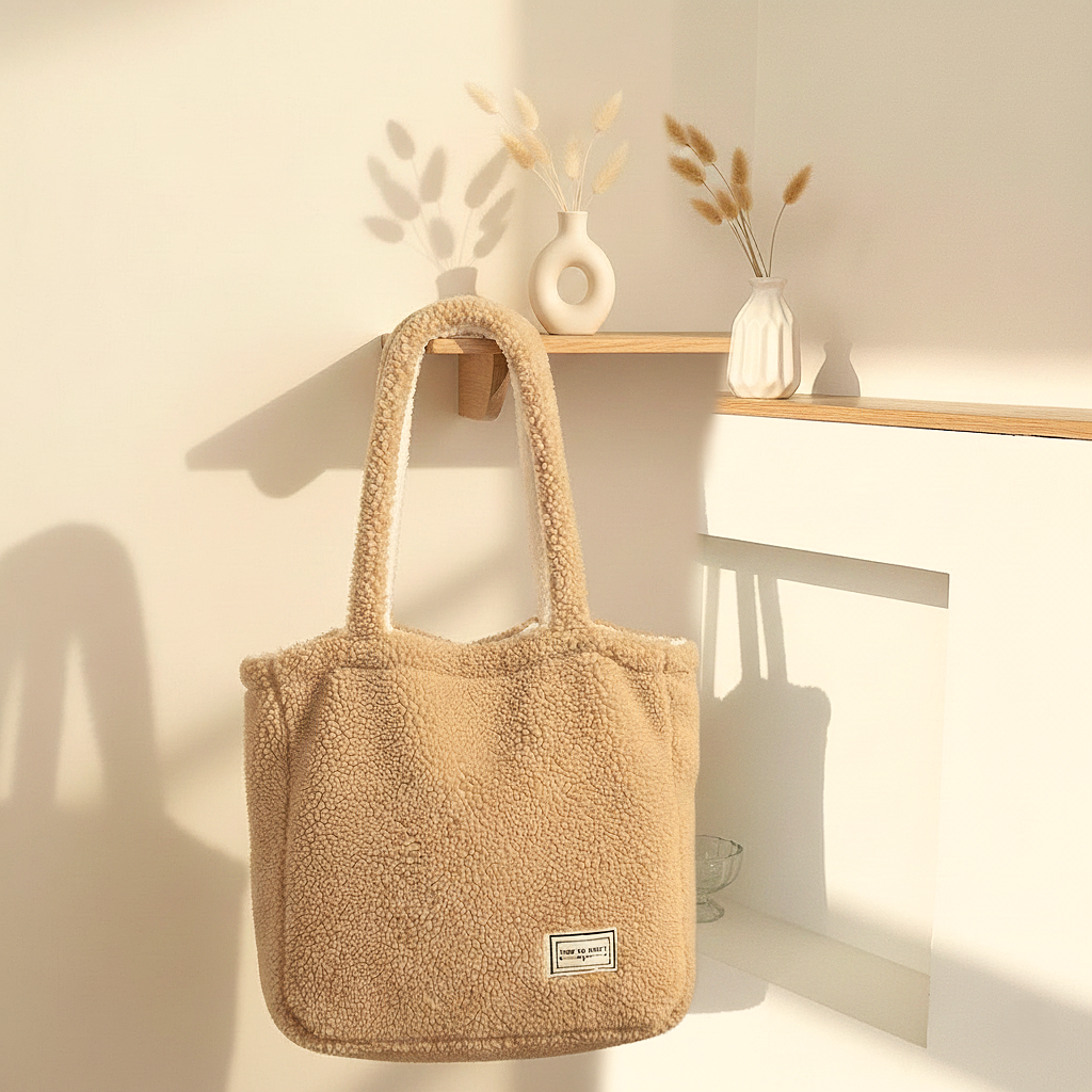 Dubbelzijdige teddy shopper