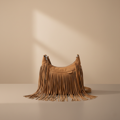 Stijlvolle schoudertas met franjes