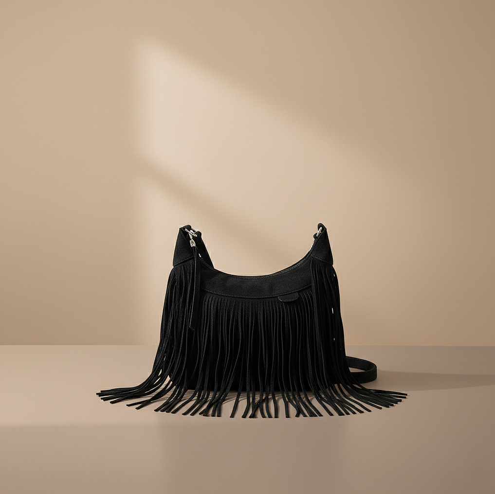 Stijlvolle schoudertas met franjes