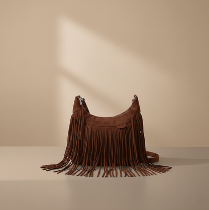 Stijlvolle schoudertas met franjes