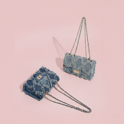 Stijlvolle denim schoudertas