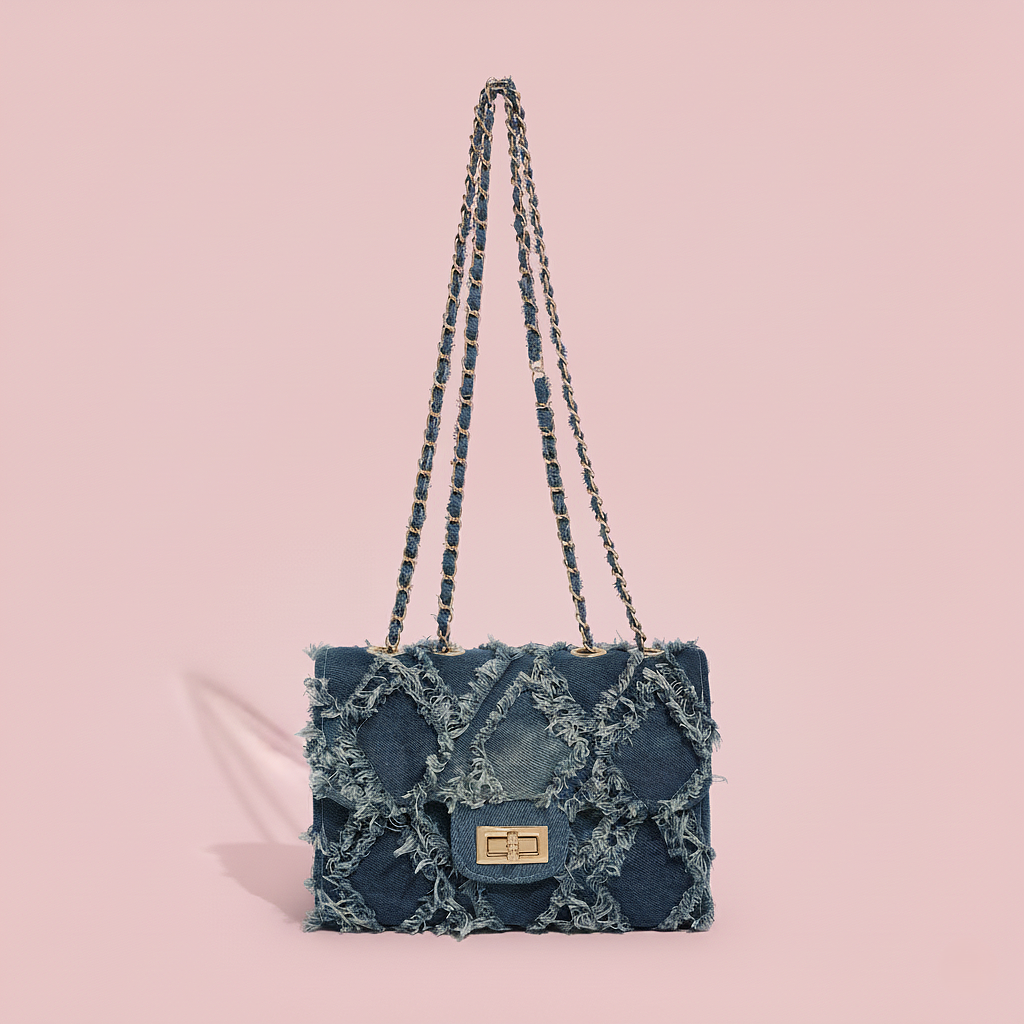 Stijlvolle denim schoudertas