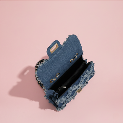 Stijlvolle denim schoudertas