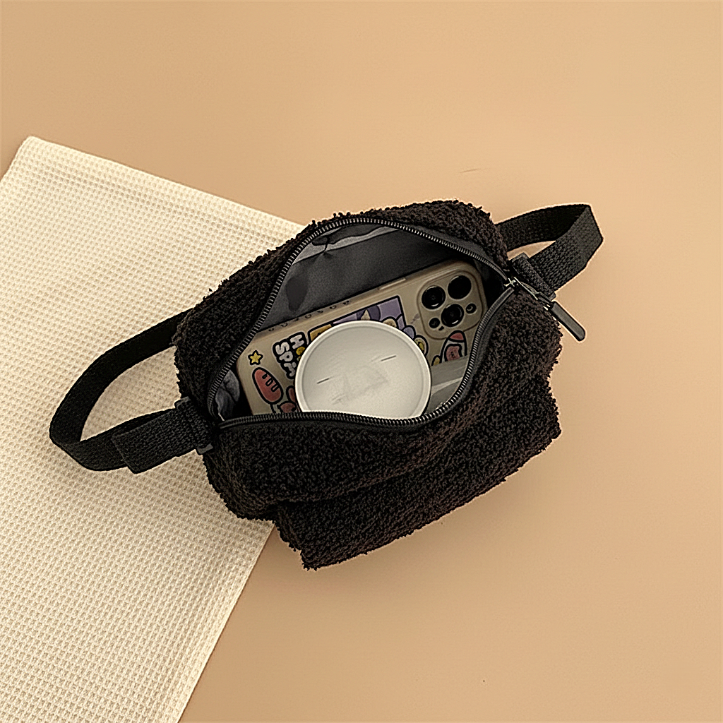 Trendy pluche crossbody tas