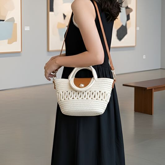Gevlochten zomerse schoudertas